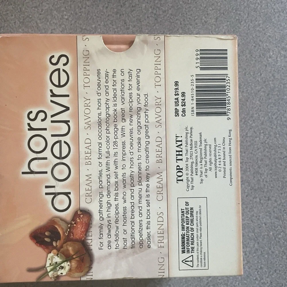 Hors D'oeuvre Maker Set How to Make Appetizer Recipes Tools Instructions Party‎